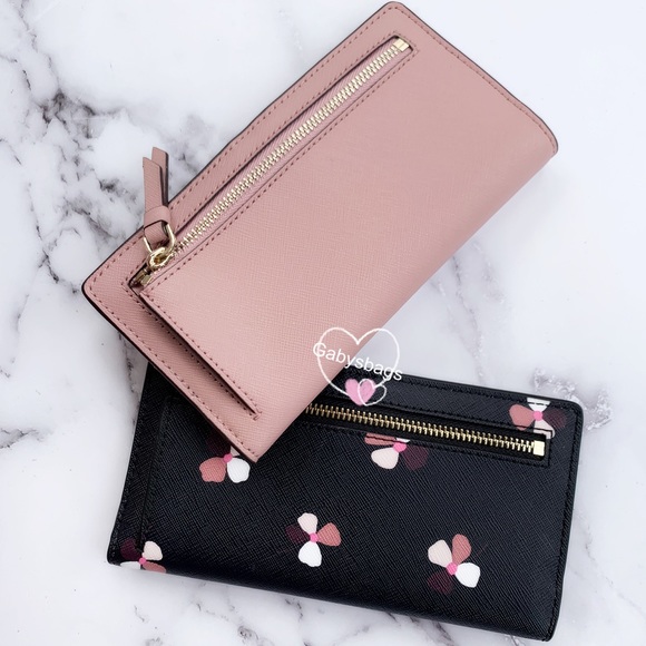 Kate Spade Bifold Wallet Black Floral pink - Picture 5 of 8